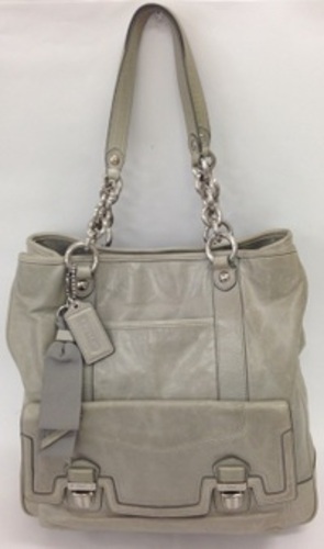 COACH　コーチ　バッグ トート ポピー レザー プッシュロック ハンドバッグ 17924 カーキー 　2012年モデル