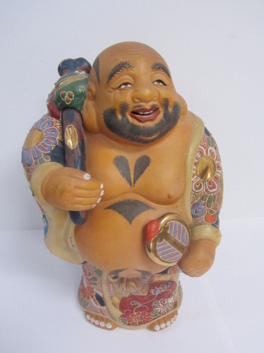 【九谷焼】布袋様◆八幡窯◆七福神◆置物◆縁起物◆美品♪