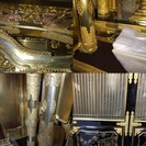 新古品　43号　三河壇三方開き　欄間白檀切金