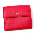 ＦＵＲＬＡ　新品同様　本革折り畳み財布　赤