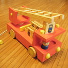 【終了】　木のおもちゃ　　消防車と消防士　　
