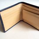 《新品未使用》ホワイトハウスコックス二つ折り財布　ネイビー×ベージュ