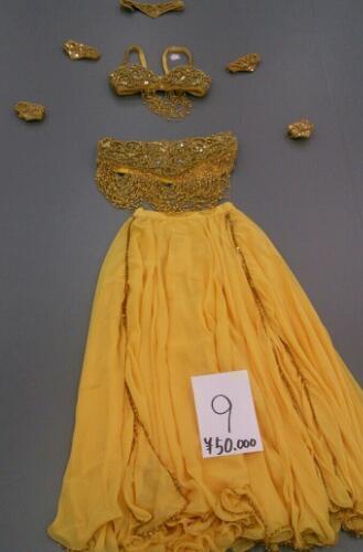 ベリーダンス衣装  黄色ゴールド