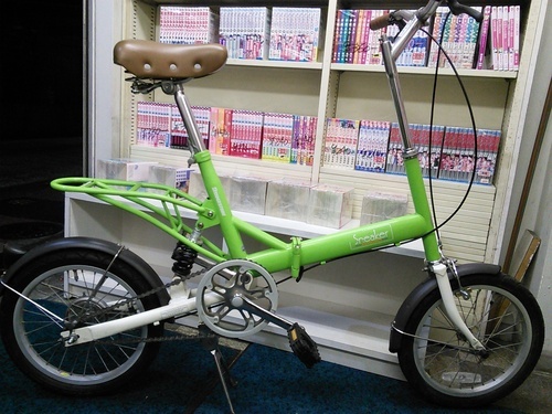 [900]ブリヂストン　SNEAKER（スニーカー）　折りたたみ自転車　16インチ　シングル　リアサスペンション　ライトグリーン