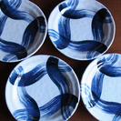 藍の皿　4枚　藍の丼鉢　2個　（再掲載します）