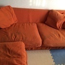 お取り引き中〜SPIGAオレンジ大型ソファー