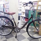 [1157]中古自転車　ママチャリ　26インチ　外装6段変速　LEDオートライト　ブラウン