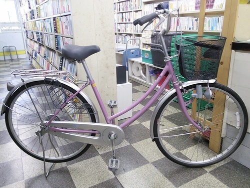 [1207]中古自転車　ブリヂストン　ママチャリ　26インチ　シングル　パープル