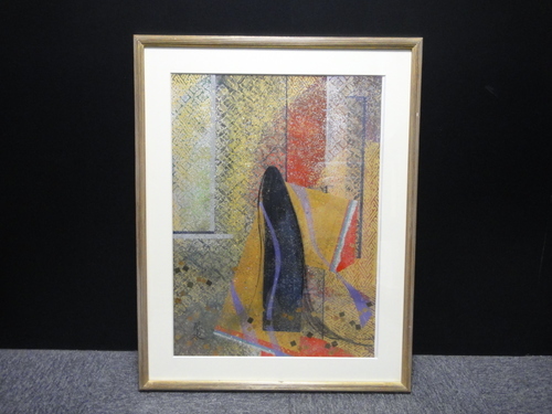 山﨑恵水さん作、題名　「玉鬘」。箔アートの美術品です。