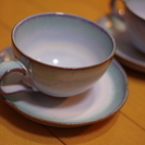 ちょっぴり和のテイストのコーヒーカップ＆ソーサー（ペア）