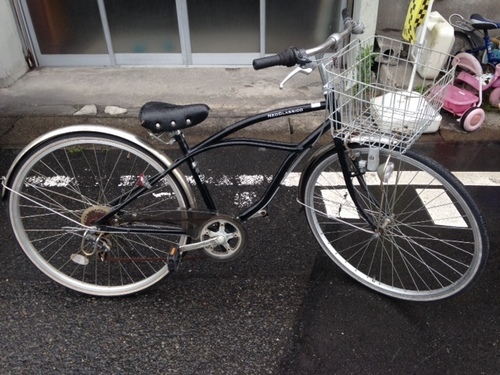 鹿児島市中古自転車レトロ風シティサイクル黒新品鍵付きライト付き前かごつき エウレカ 鹿児島中央の自転車 の中古あげます 譲ります ジモティーで不用品の処分