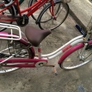 ピンク×ホワイト オートライト 自転車