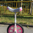 【中古】　14インチ　女の子用（ピンク色）一輪車