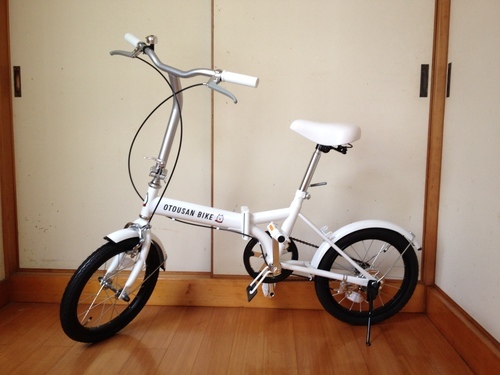 ソフトバンク折りたたみ自転車ホワイト お父さん自転車 ホワイト 未