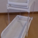 ニトリ　スライドトレー2段ラック　【保管品】