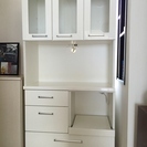 ホワイト 綺麗な　キッチンボード 食器棚 札幌 江別 白い家具で...