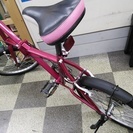 [1509]中古自転車　折りたたみ自転車　20インチ　外装6段変速　LEDオートライト　Vブレーキ　レッド