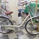 [1540]中古自転車　マルキン　シティサイクル　ママチャリ　26ンチ　内装3段変速　LEDオートライト　ローラーブレーキ　大型ステンレスカゴ　BAA自転車安全基準適合　ホワイ