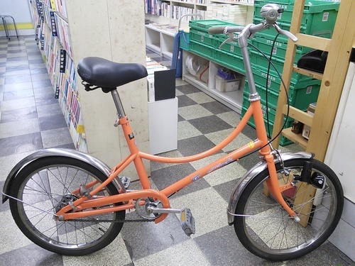 [1513]中古自転車　ミニベロ　小径車　20インチ　シングル　オレンジ