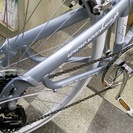 [1591]中古自転車　珍しいフルサイズ700Cの折りたたみ自転車　WACHSEN(ヴァクセン)　折りたたみ　クロスバイク　700×28C　6段変速　軽量アルミフレーム　状態良好　シルバー×ホワイ