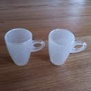 ガラス製エスプレッソカップ（白 ）　皿無し　2個セットで100円...