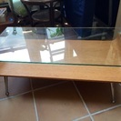 ガラス&木のオシャレなローテーブル