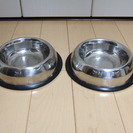 犬猫用 ゴムストッパー付 富士型 エサ皿×２