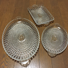 ◾︎ほぼ新品 ガラス製レトロ大皿セット◾︎