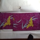 無料 紫の生地に鳥の柄 小紋 身丈143cm アンティーク着物