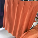 【無料】オレンジ色のカーテン【W100cm×H110cm×2枚】