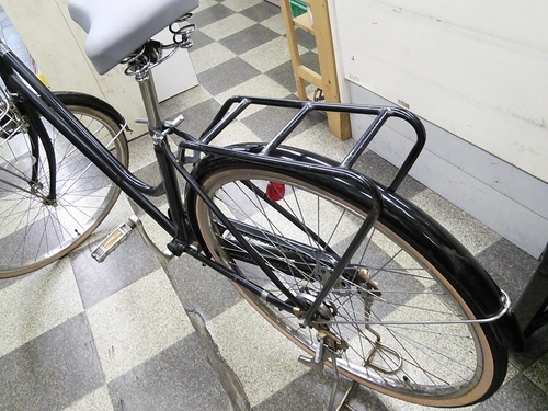 [1664]中古自転車　リサイクル自転車　シティサイクル　26インチ　シングル　大型ステンレスカゴ　同色パイプキャリア　ローラーブレーキ　ブラック