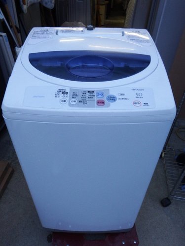 HITACHI 2ステップウォッシュ風乾燥 全自動洗濯機 5kg 白 NW-5FR W
