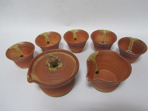 【信楽焼】煎茶揃セット◆忠左◆茶器◆急須/湯冷まし/湯呑◆美品♪