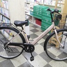 [1739]中古自転車　リサイクル自転車　シティサイクル　27インチ　外装6段変速　LEDオートライト　ライトブラウン