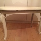 猫足アンティーク 白テーブル シャビー塗装