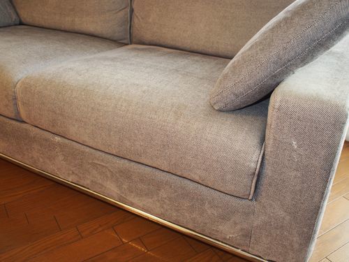 1人掛けソファー Karimoku ブラウン×アイボリー レザー×木製