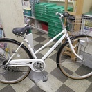 [1816]中古自転車　リサイクル自転車　エンドウ　シティサイクル　27インチ　外装6段変速　LEDオートライト　BAA自転車安全基準適合　ホワイト
