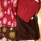 毛布とフリースパッド赤茶の2セット