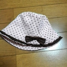 【新品同様】女児向けベビー帽子 ピンク　サイズ48~50くらい