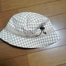 【美品】無印良品の子供用帽子 ギンガムチェック（サイズ50）