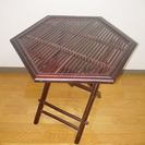 アジアンな六角テーブルと椅子2脚