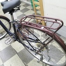 その他 [1889]中古自転車　リサイクル自転車　シティサイクル　27インチ　外装6段変速　LEDオートライト　ローラーブレーキ　ブルー×ブラウン