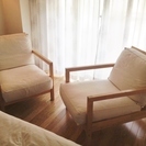 IKEAの椅子（ホワイト×木）　2脚セット