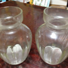 ガラス製ヒヤシンス用鉢2個セット