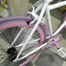 [1967]ピストバイク　700×23C　シングル又は固定　ホワイト×ピンク