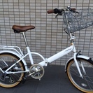 【終了】折りたたみ自転車　20インチ　シマノ6段変速ギア付き　