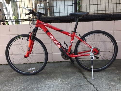 売り切れました。ありがとうございます。26インチ　クロスバイク　スペシャライズドSPECIALIZED　HRXC SPORT　3×8　バーエンド付き　新品リアディレイラー　中古