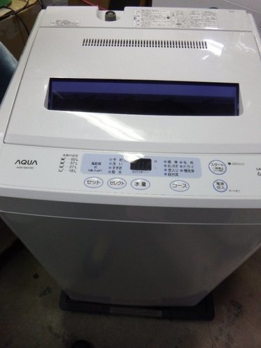 アクア 6.0kg 全自動洗濯機 ホワイトAQUA AQW-S601-W