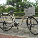 ●人気の白！！中古自転車●２７型　シマノ外装６段変速＋サンヨーＬ...