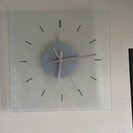 【電池付】ガラス製 壁掛け時計